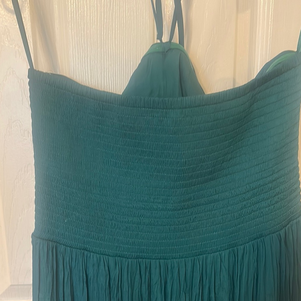 WHBM NWT Elegant Teal Strapless Dress with halter tie option. - Picture 8 of 11